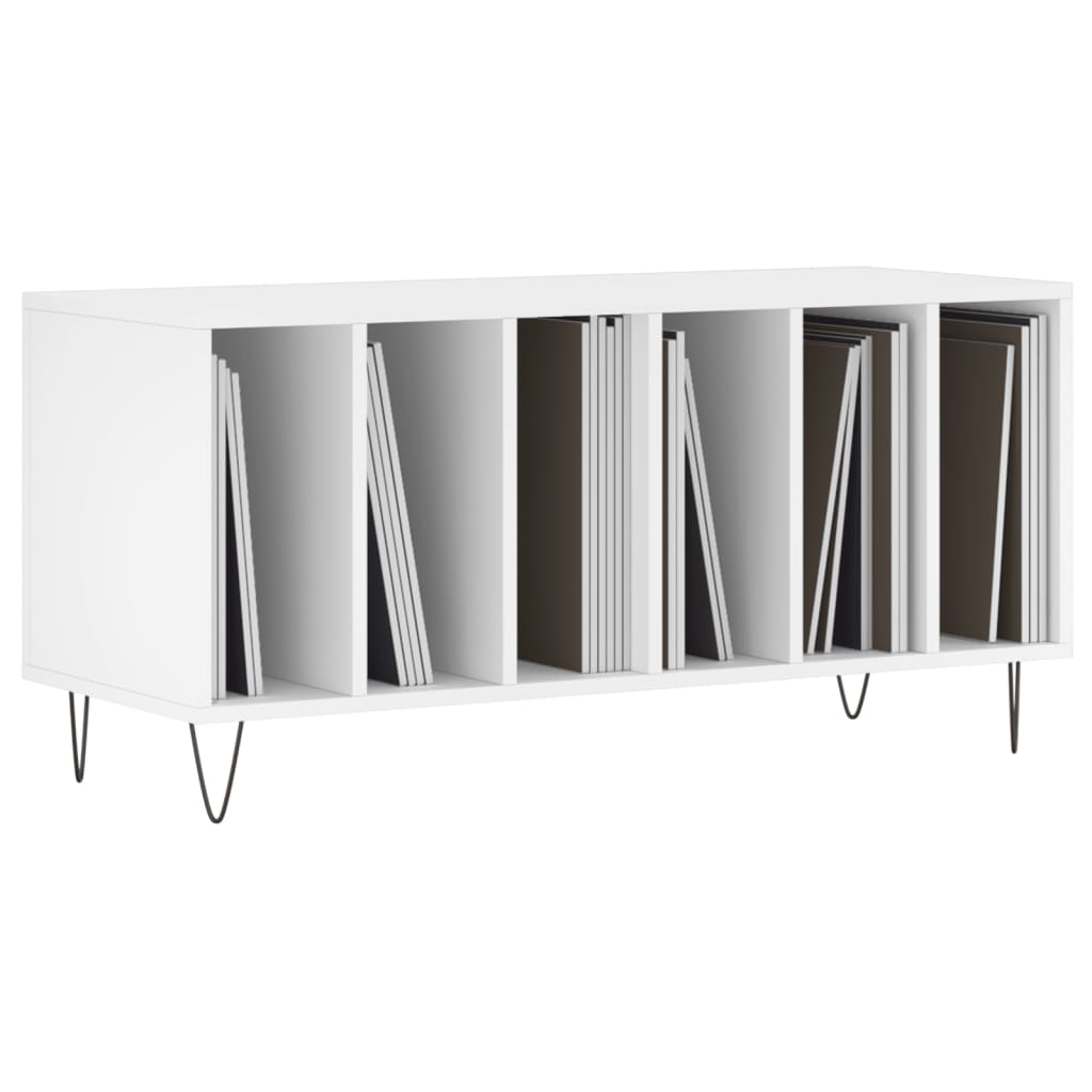 vinylskab 100x38x48 cm konstrueret træ hvid