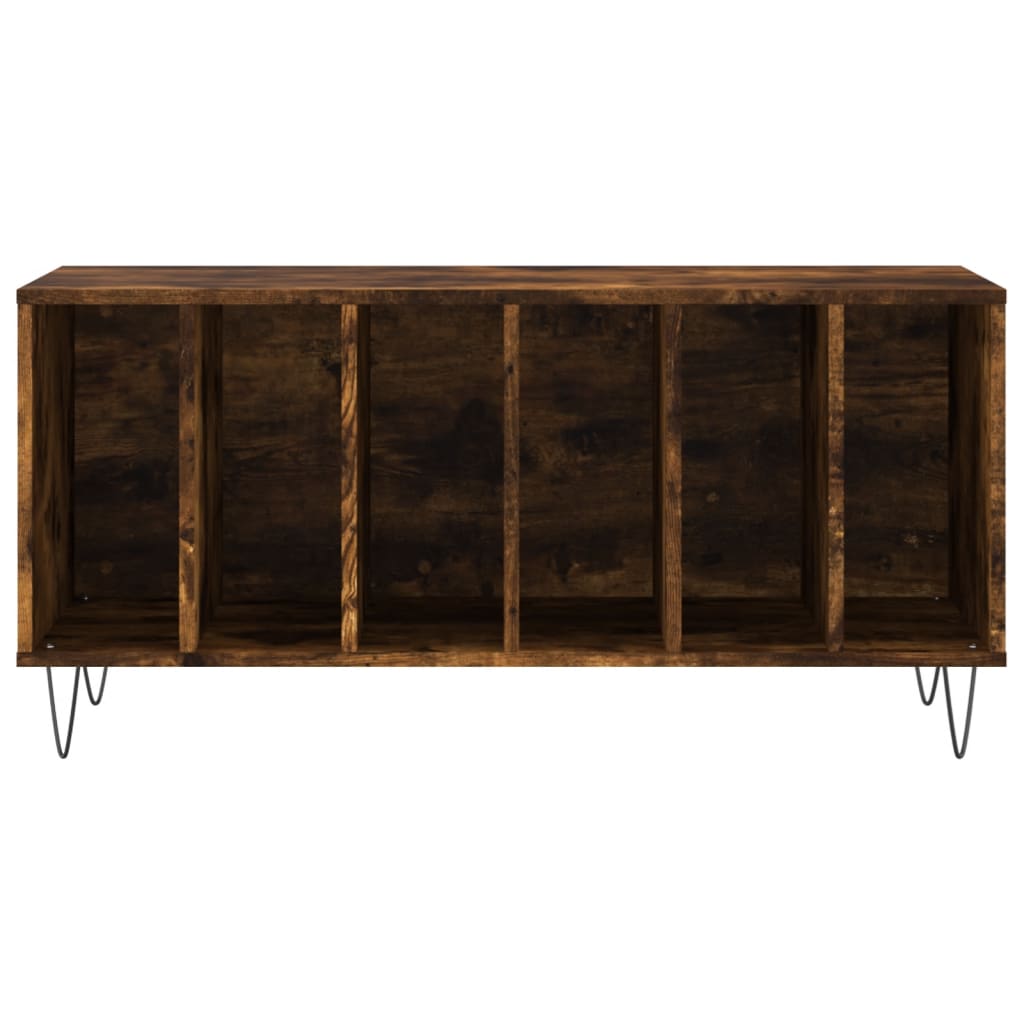 vinylskab 100x38x48 cm konstrueret træ røget egetræsfarve