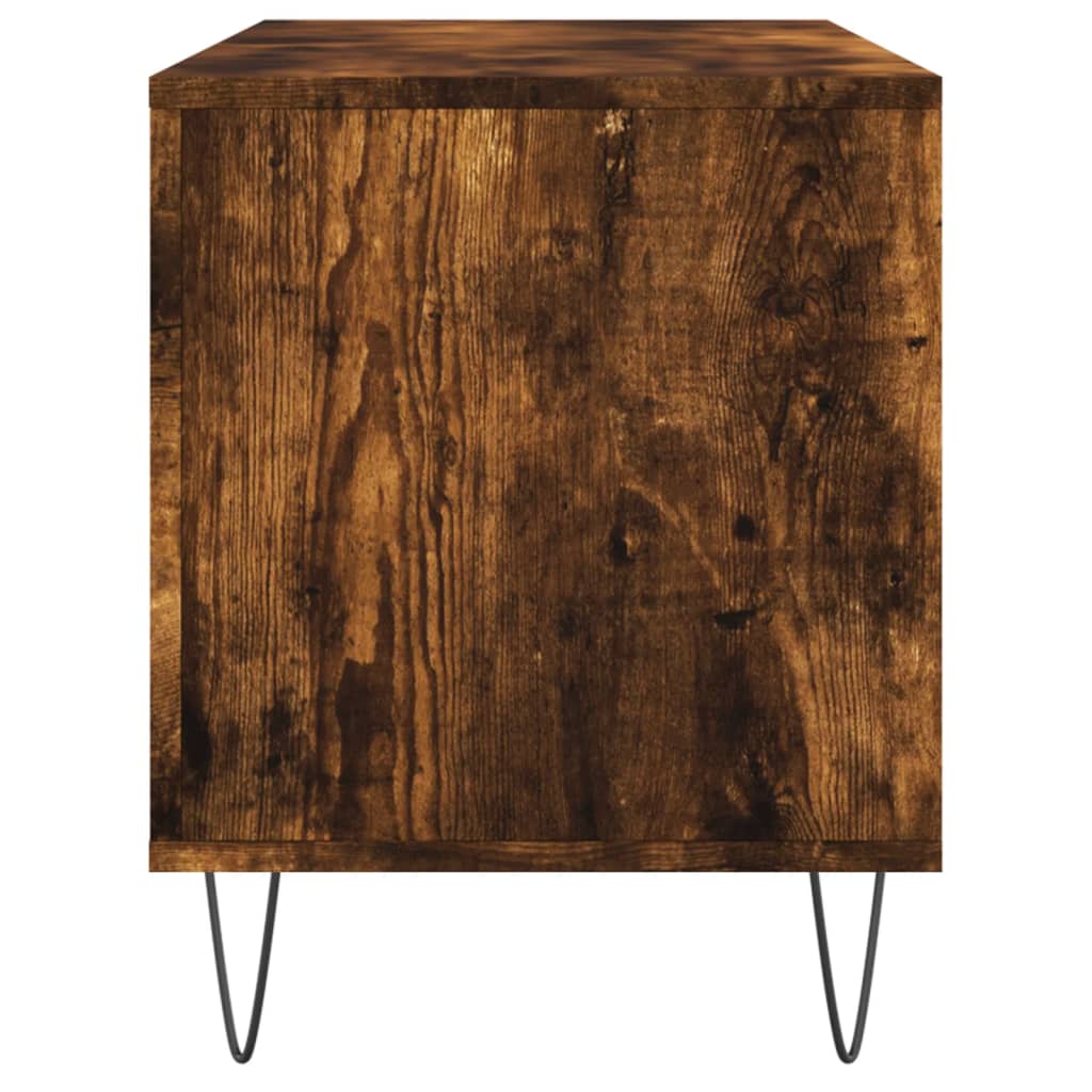 vinylskab 100x38x48 cm konstrueret træ røget egetræsfarve