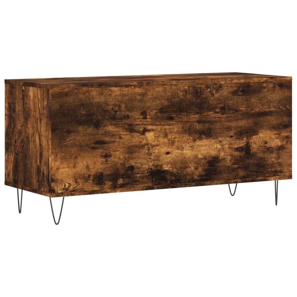 vinylskab 100x38x48 cm konstrueret træ røget egetræsfarve