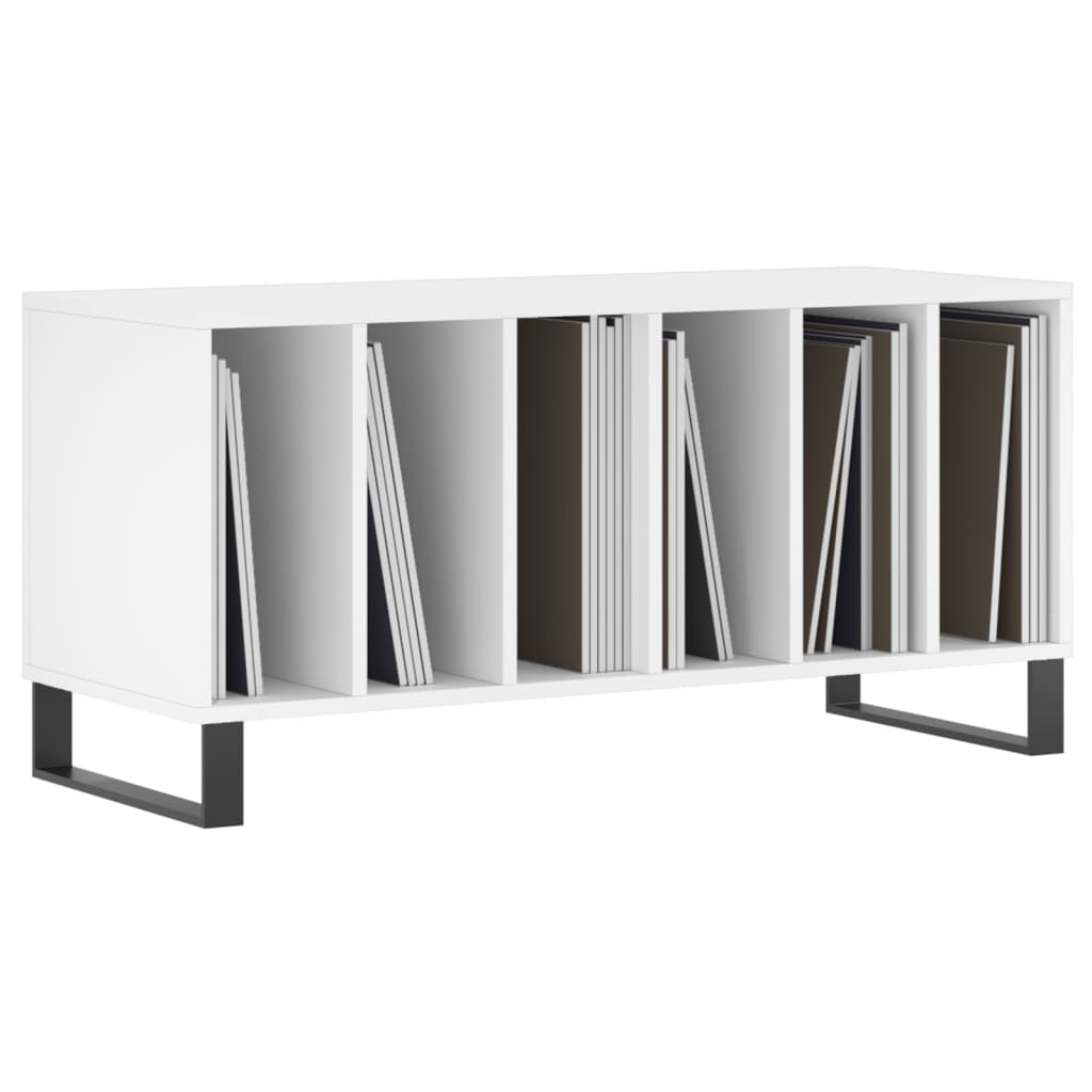 vinylskab 100x38x48 cm konstrueret træ hvid
