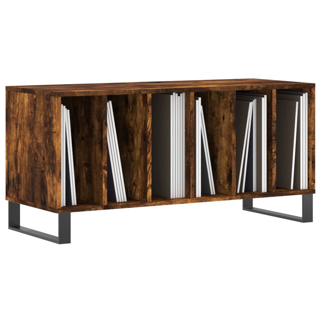 vinylskab 100x38x48 cm konstrueret træ røget egetræsfarve