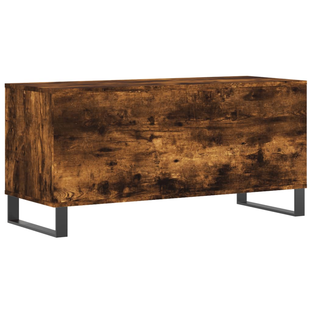 vinylskab 100x38x48 cm konstrueret træ røget egetræsfarve