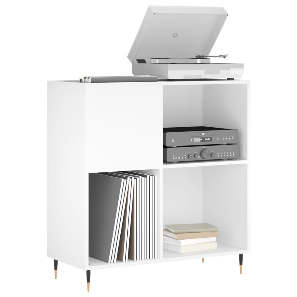 vinylskab 84,5x38x89 cm konstrueret træ hvid