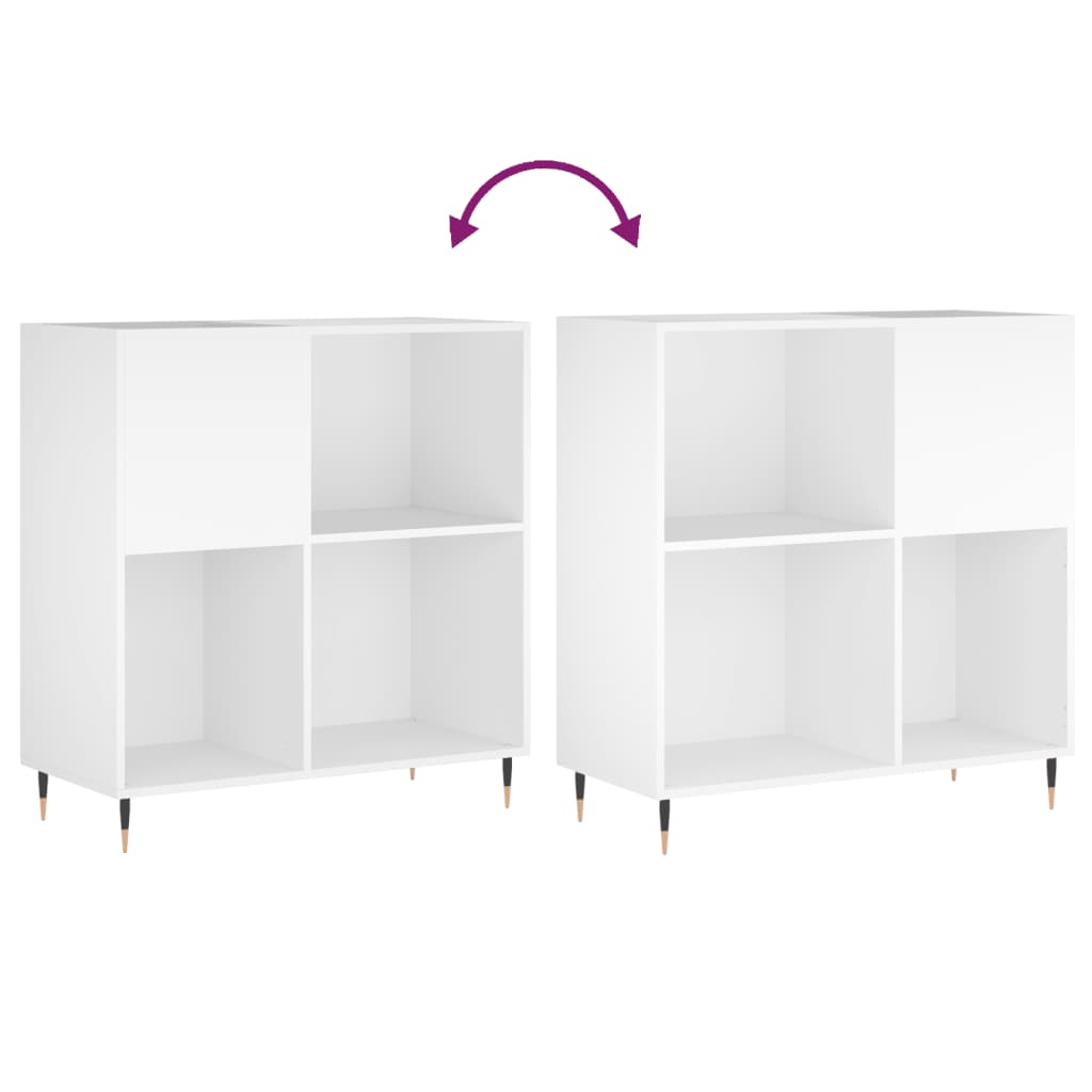 vinylskab 84,5x38x89 cm konstrueret træ hvid