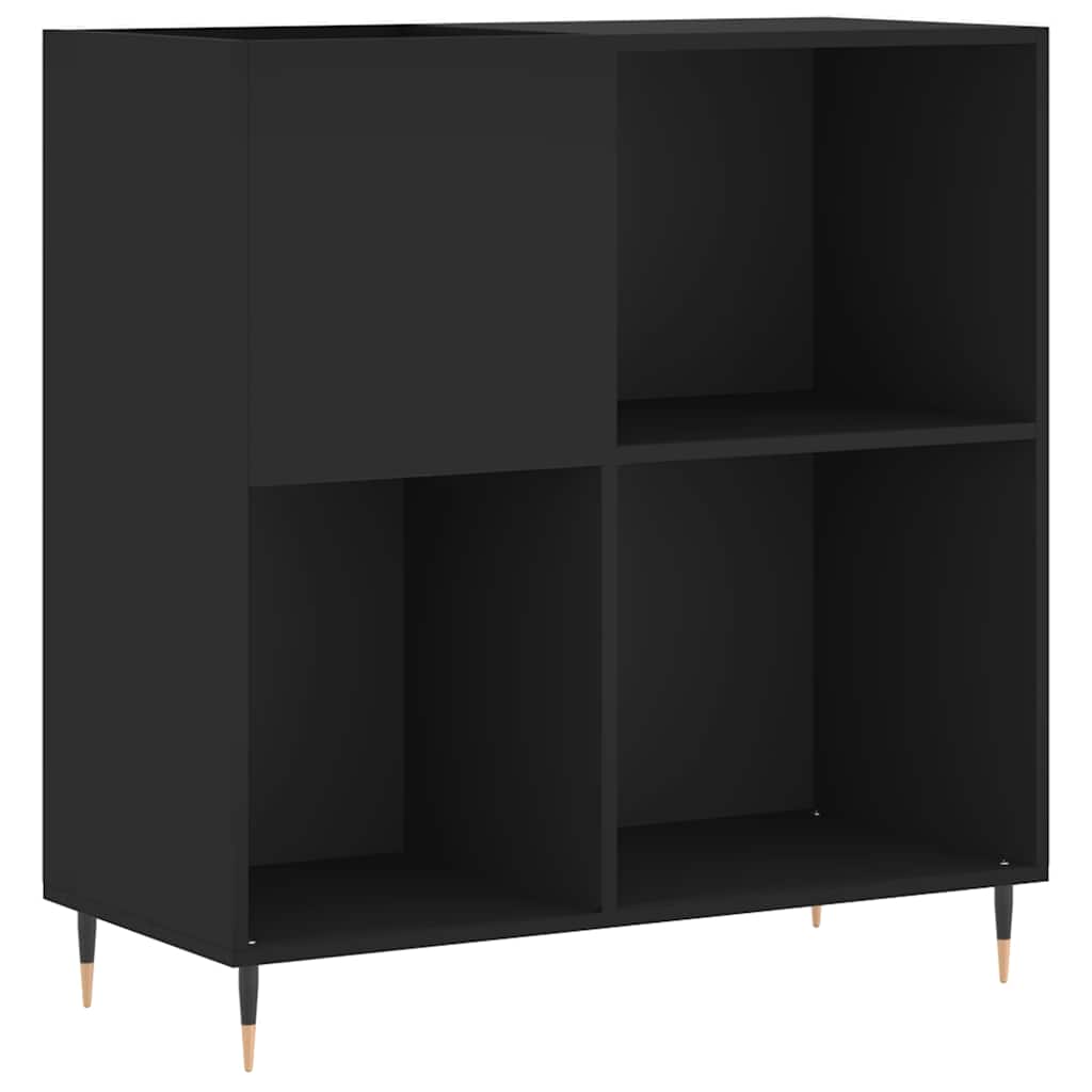 vinylskab 84,5x38x89 cm konstrueret træ sort