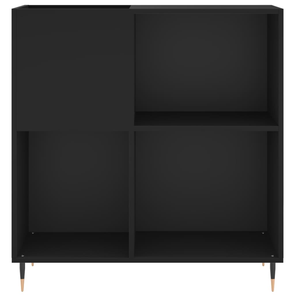 vinylskab 84,5x38x89 cm konstrueret træ sort