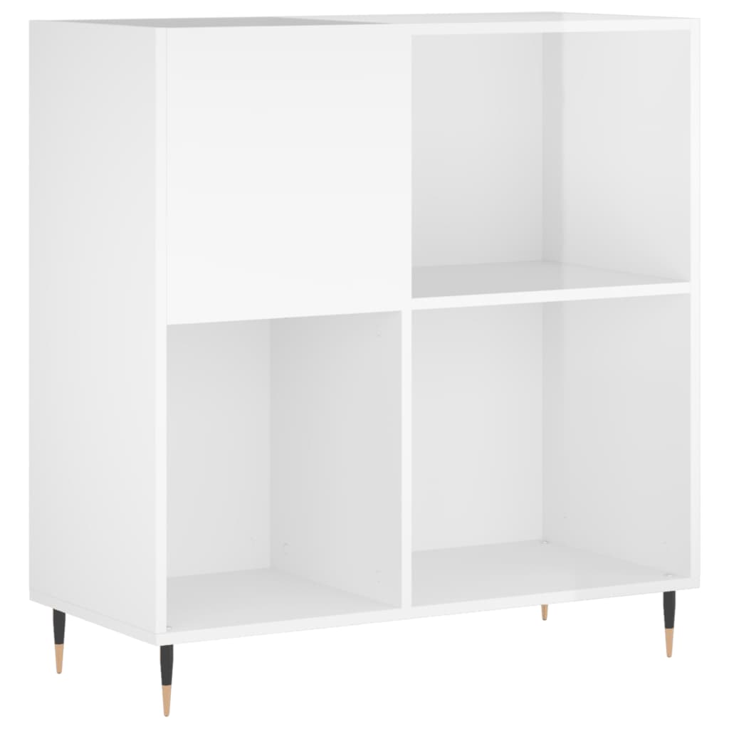 vinylskab 84,5x38x89 cm konstrueret træ hvid højglans