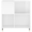 vinylskab 84,5x38x89 cm konstrueret træ hvid højglans