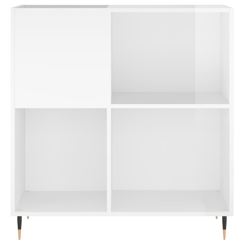 vinylskab 84,5x38x89 cm konstrueret træ hvid højglans