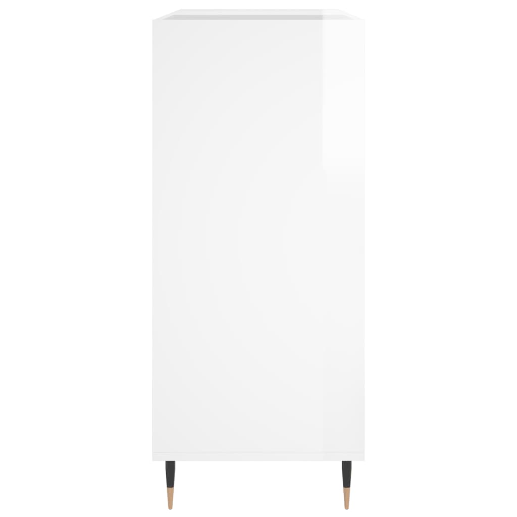 vinylskab 84,5x38x89 cm konstrueret træ hvid højglans
