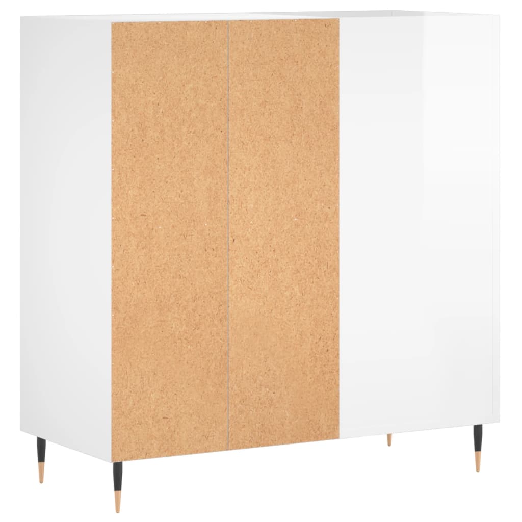 vinylskab 84,5x38x89 cm konstrueret træ hvid højglans