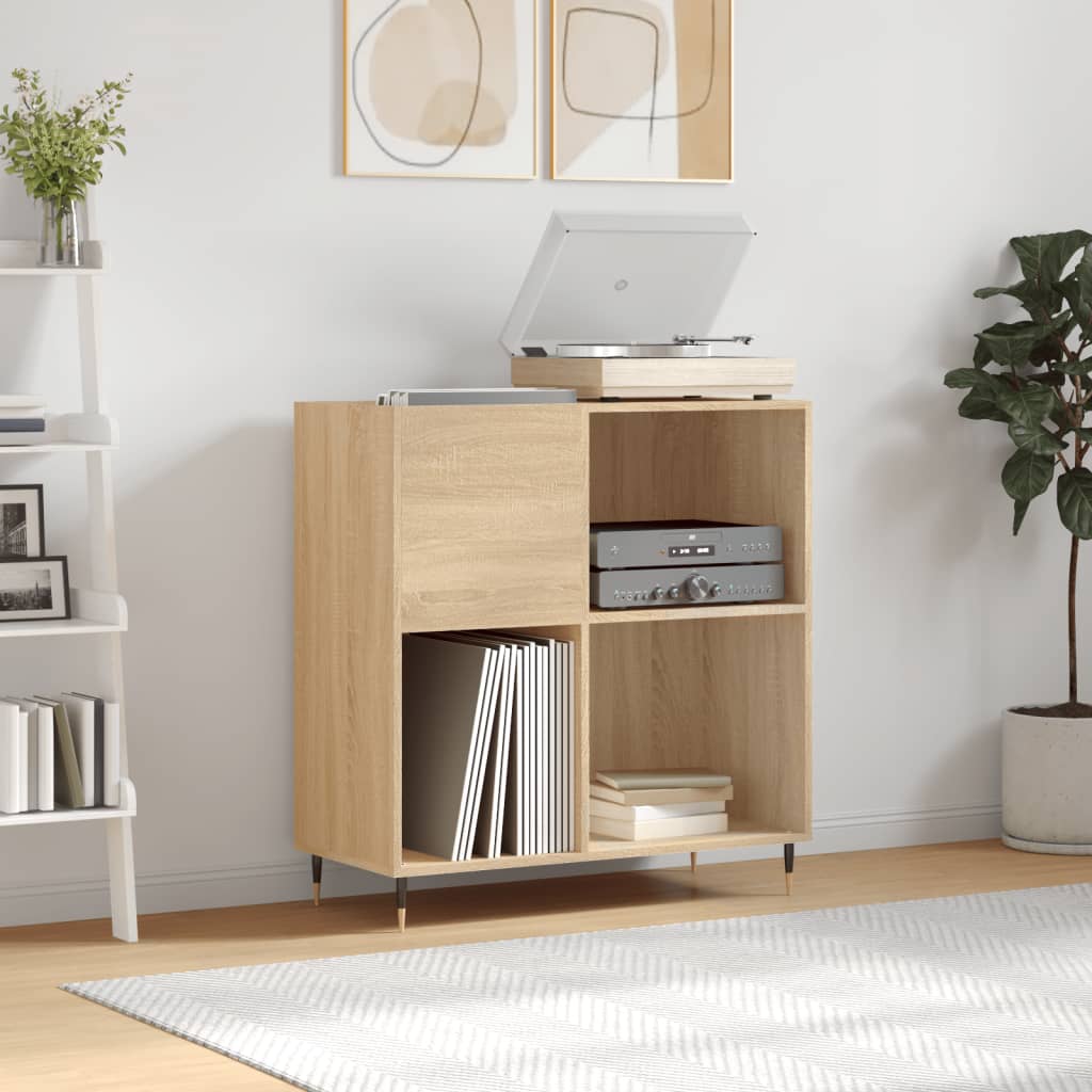 vinylskab 84,5x38x39 cm konstrueret træ sonoma-eg