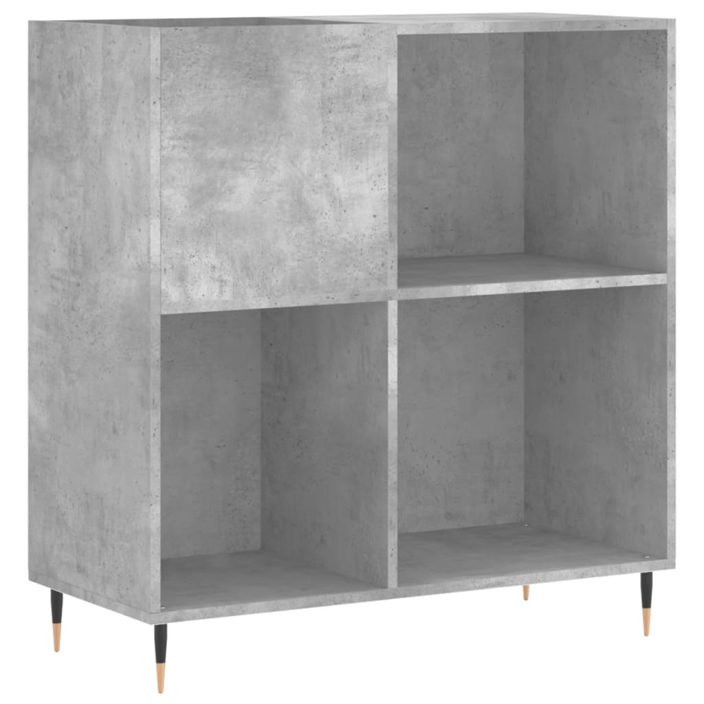 vinylskab 84,5x38x89 cm konstrueret træ betongrå
