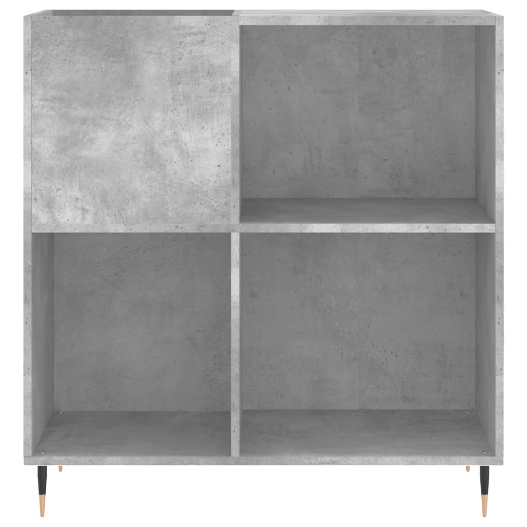 vinylskab 84,5x38x89 cm konstrueret træ betongrå