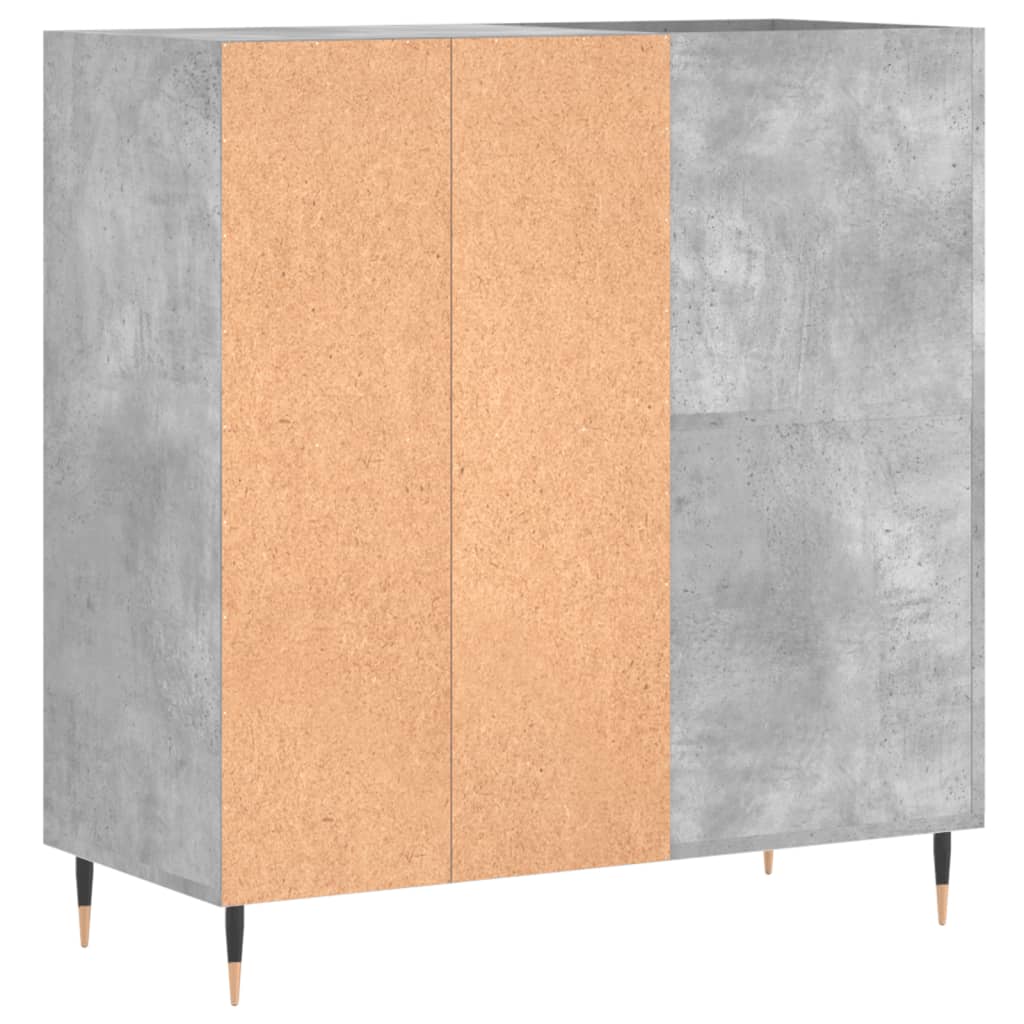 vinylskab 84,5x38x89 cm konstrueret træ betongrå