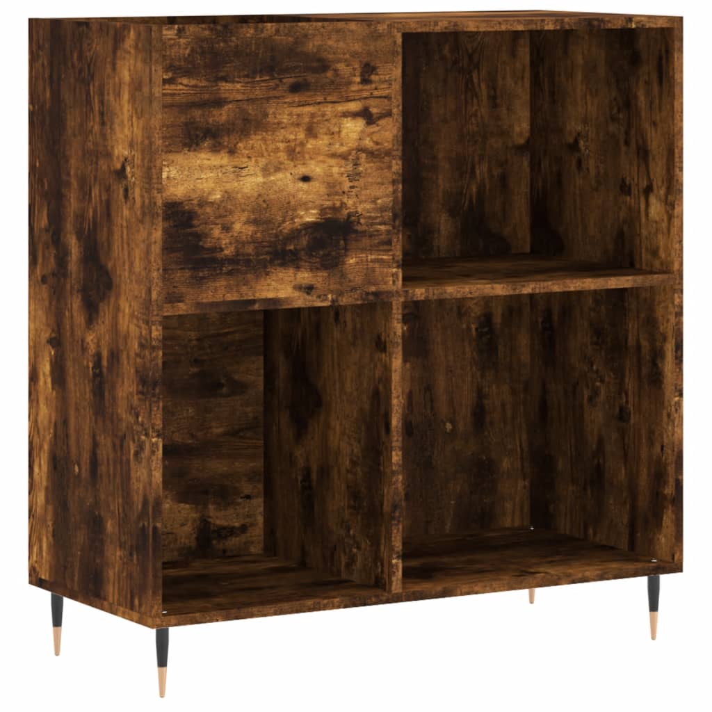 vinylskab 84,5x38x89 cm konstrueret træ røget egetræsfarve