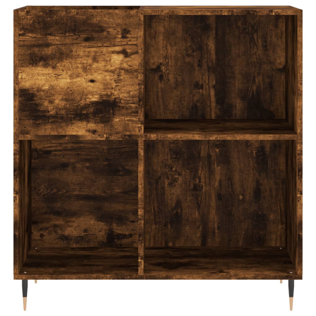 vinylskab 84,5x38x89 cm konstrueret træ røget egetræsfarve