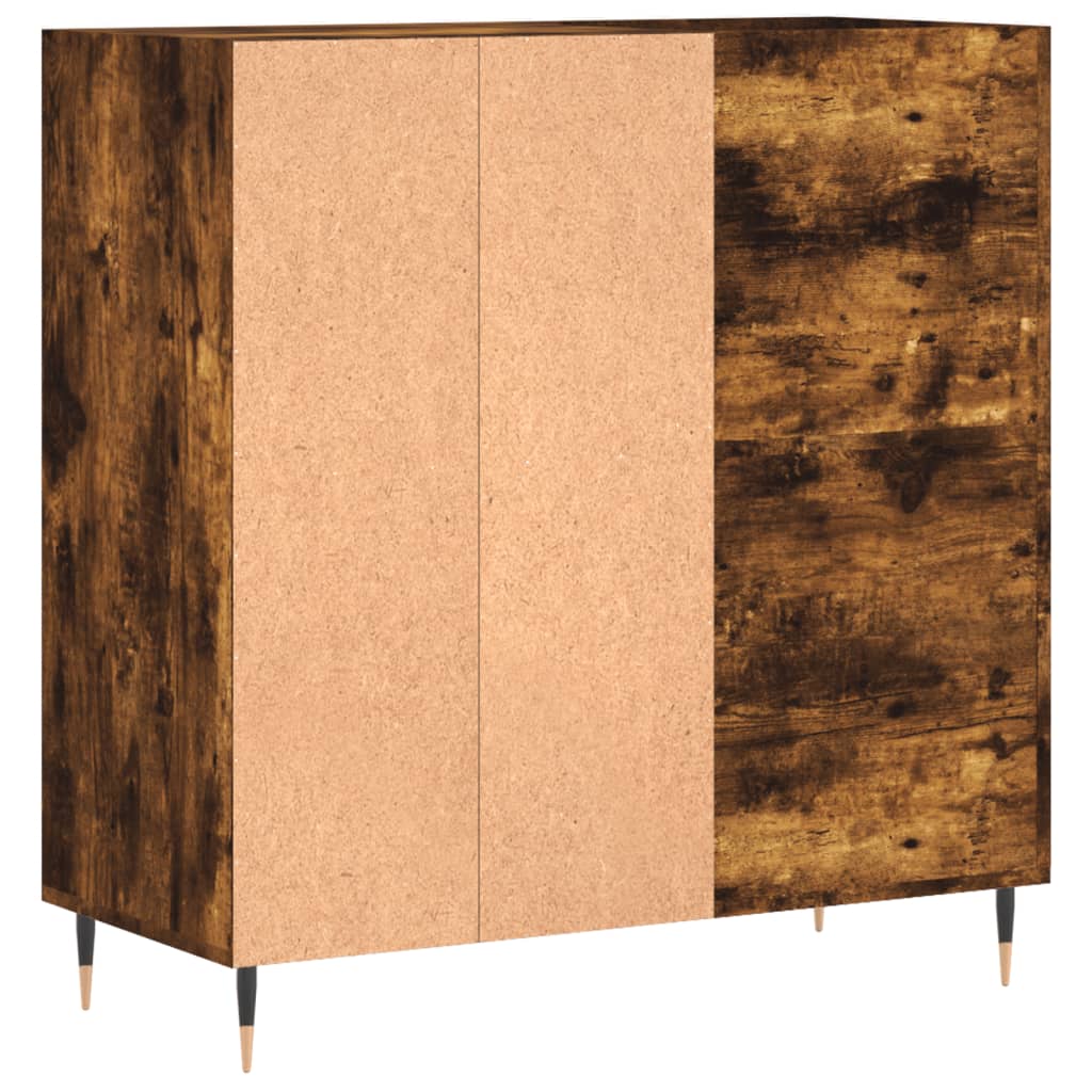 vinylskab 84,5x38x89 cm konstrueret træ røget egetræsfarve