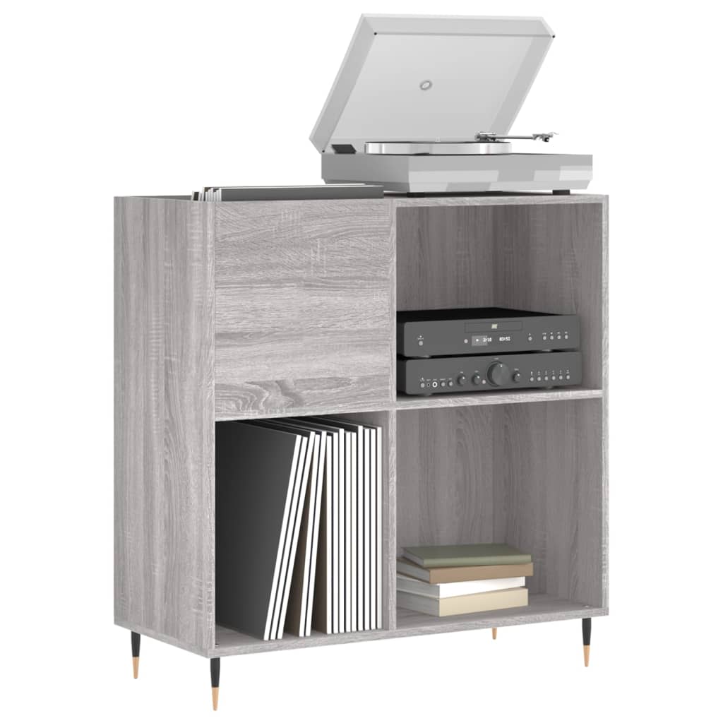 vinylskab 84,5x38x39 cm konstrueret træ grå sonoma-eg
