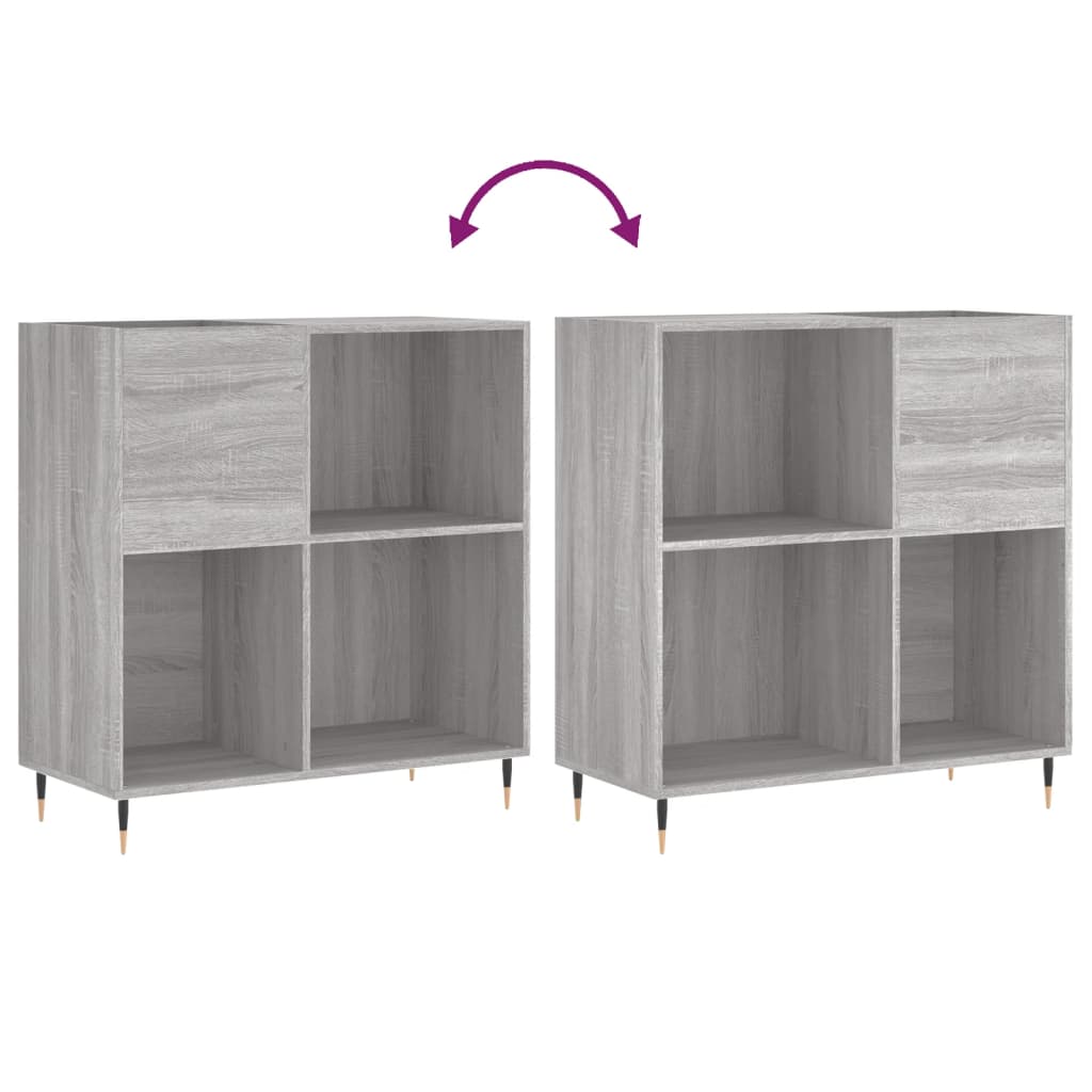 vinylskab 84,5x38x39 cm konstrueret træ grå sonoma-eg