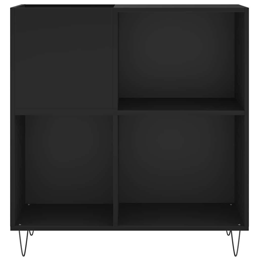 vinylskab 84,5x38x89 cm konstrueret træ sort