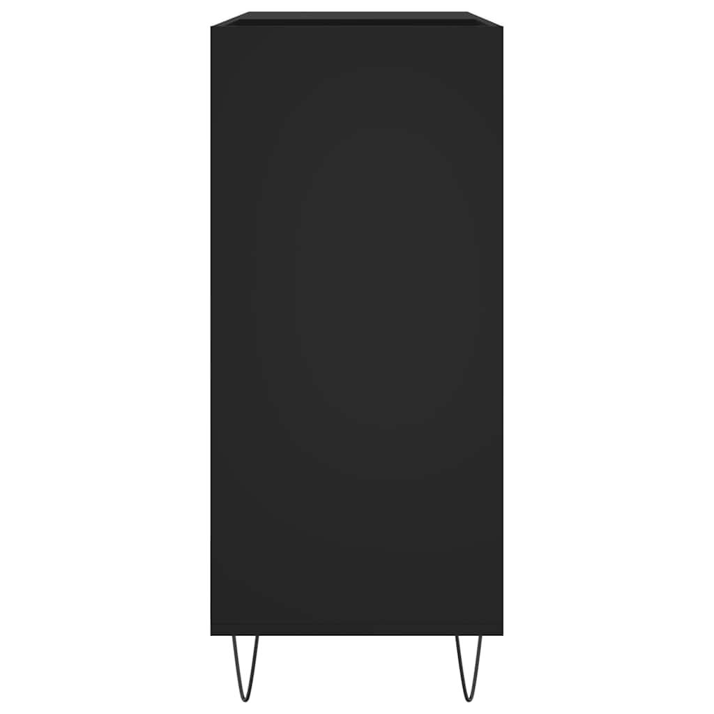 vinylskab 84,5x38x89 cm konstrueret træ sort