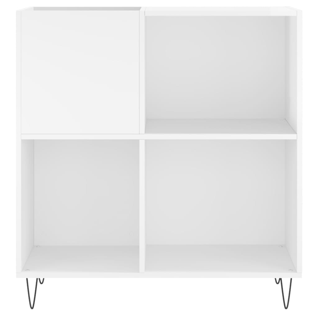 vinylskab 84,5x38x89 cm konstrueret træ hvid højglans