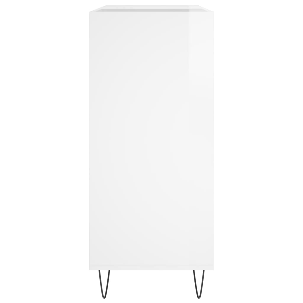 vinylskab 84,5x38x89 cm konstrueret træ hvid højglans