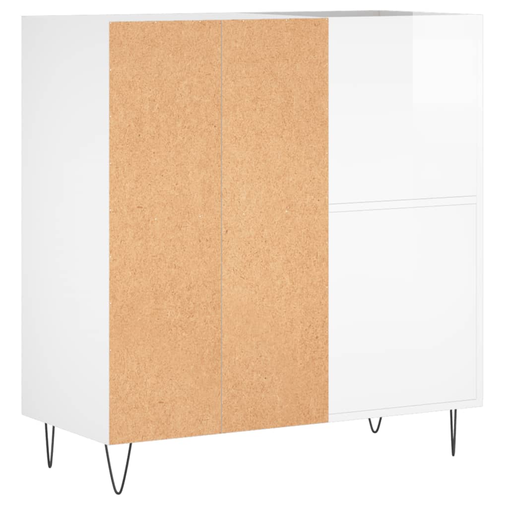vinylskab 84,5x38x89 cm konstrueret træ hvid højglans