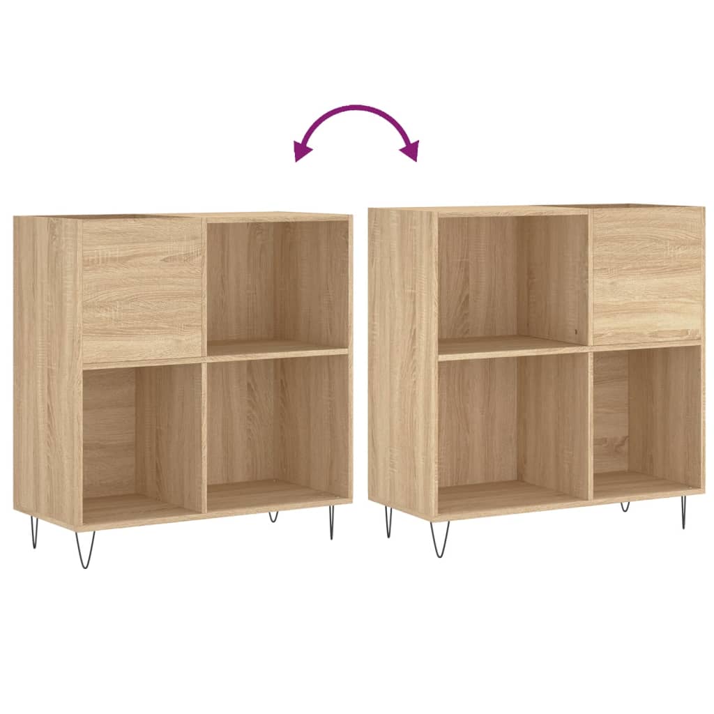 vinylskab 84,5x38x39 cm konstrueret træ sonoma-eg