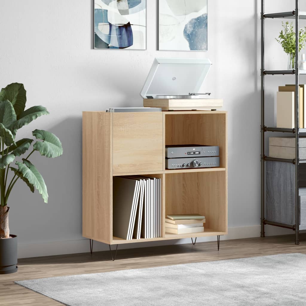 vinylskab 84,5x38x39 cm konstrueret træ sonoma-eg