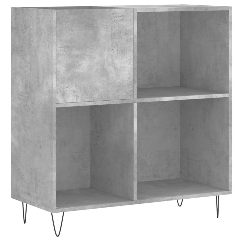 vinylskab 84,5x38x89 cm konstrueret træ betongrå