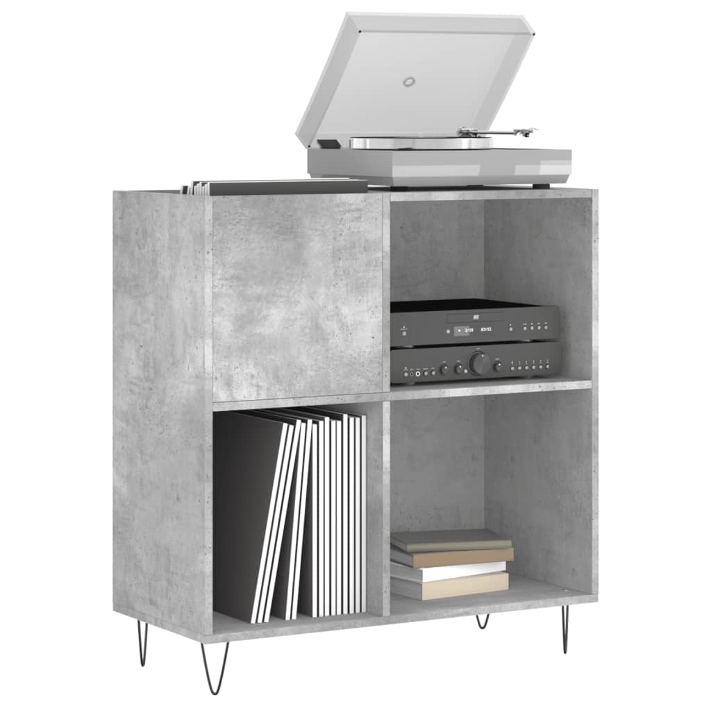 vinylskab 84,5x38x89 cm konstrueret træ betongrå