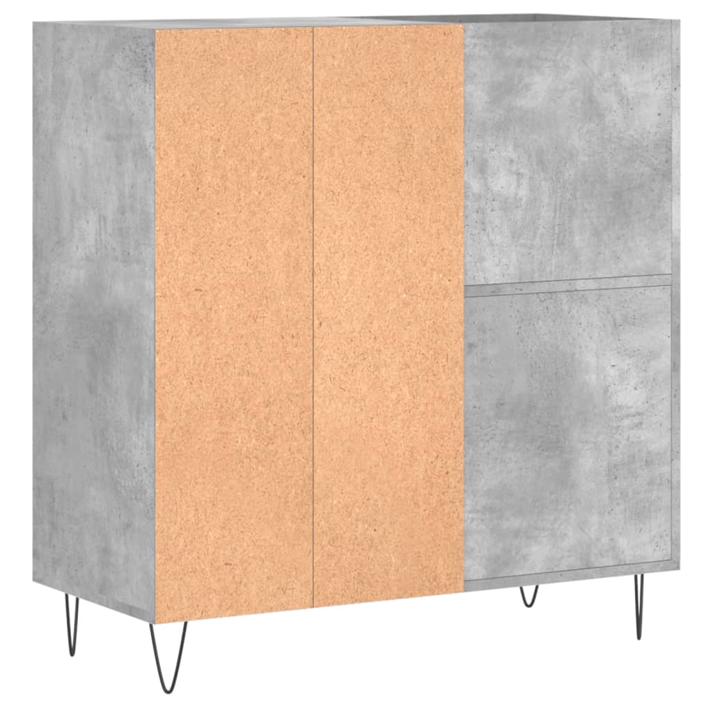 vinylskab 84,5x38x89 cm konstrueret træ betongrå