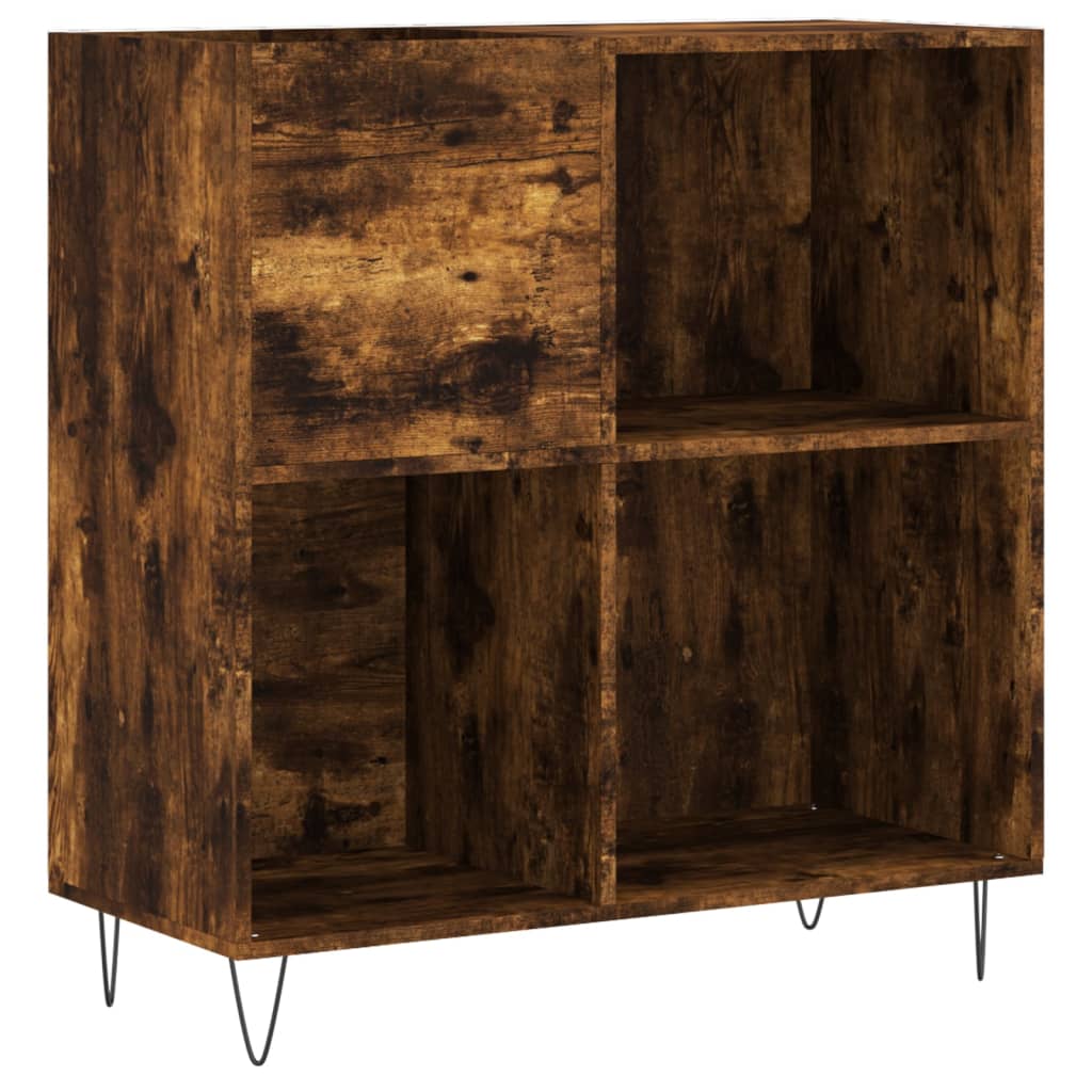 vinylskab 84,5x38x89 cm konstrueret træ røget egetræsfarve