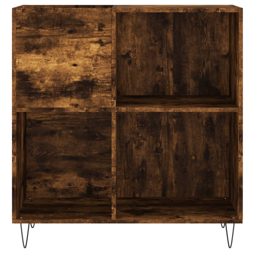 vinylskab 84,5x38x89 cm konstrueret træ røget egetræsfarve