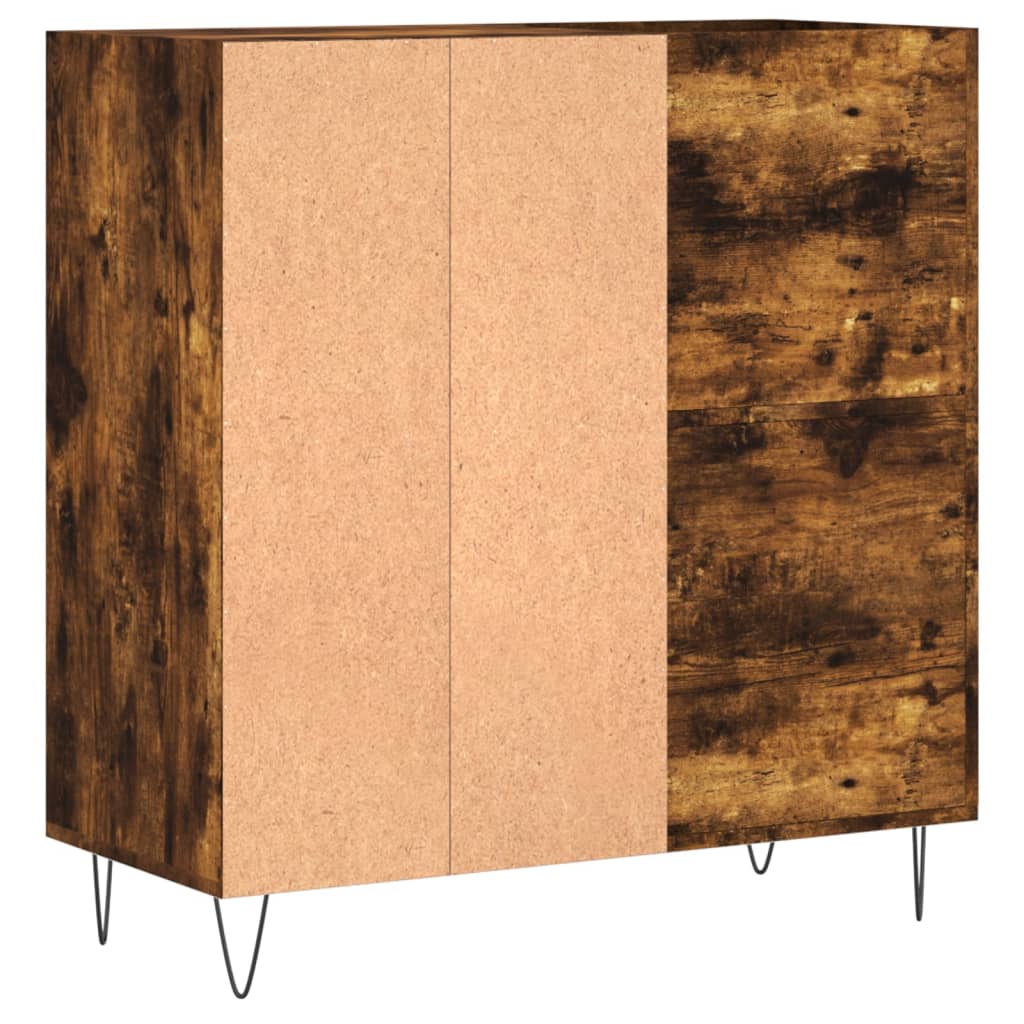 vinylskab 84,5x38x89 cm konstrueret træ røget egetræsfarve