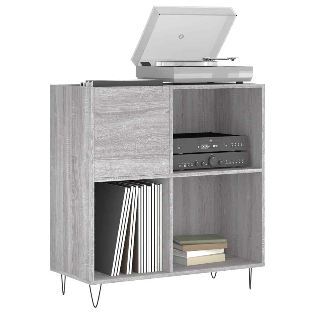 vinylskab 84,5x38x39 cm konstrueret træ grå sonoma-eg
