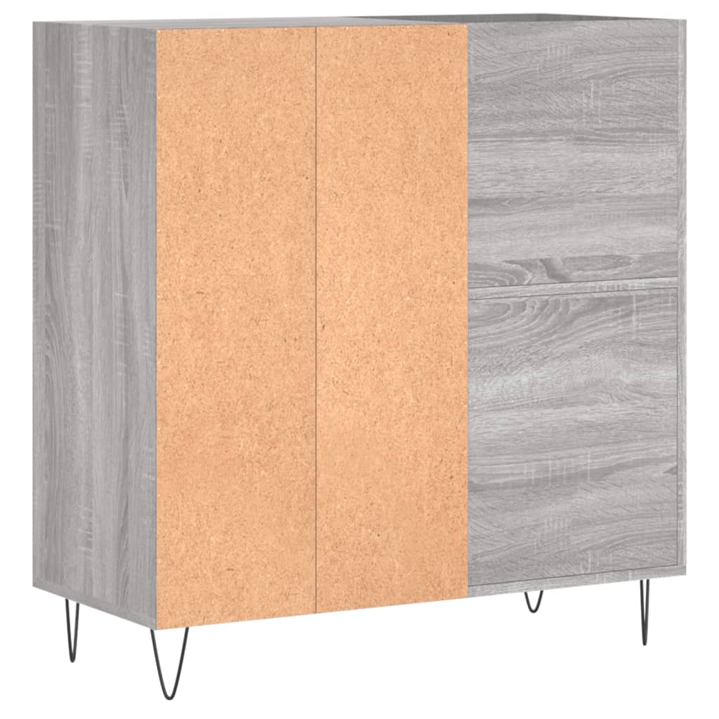 vinylskab 84,5x38x39 cm konstrueret træ grå sonoma-eg