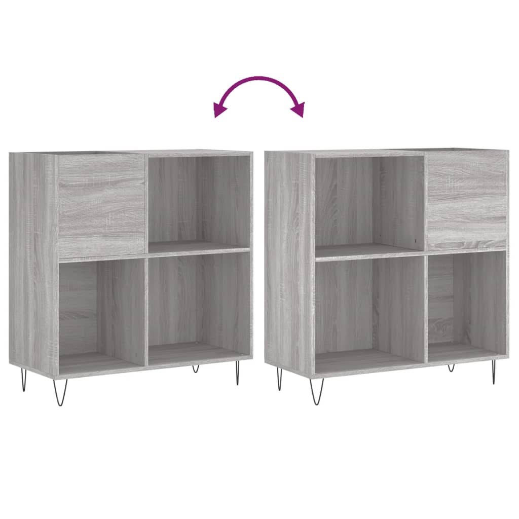 vinylskab 84,5x38x39 cm konstrueret træ grå sonoma-eg