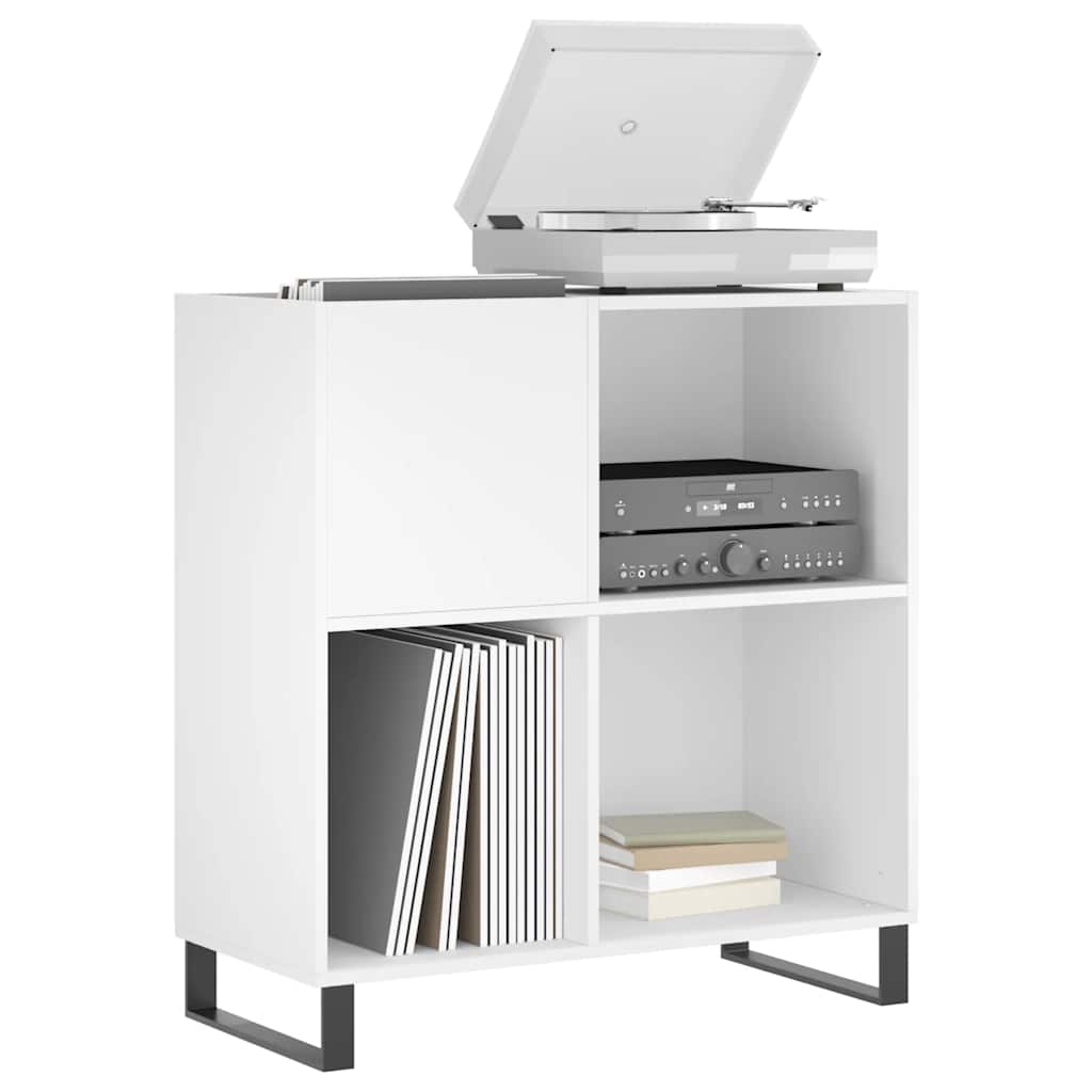 vinylskab 84,5x38x89 cm konstrueret træ hvid