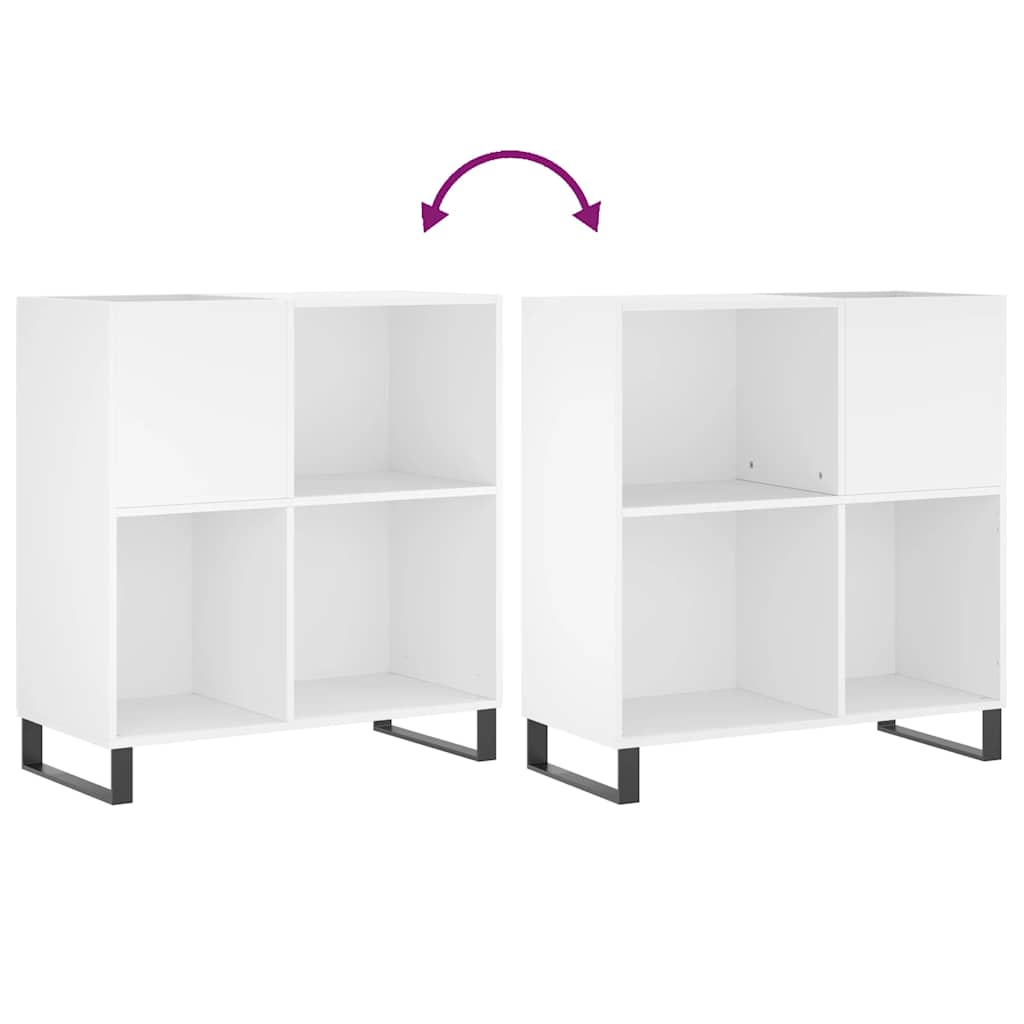 vinylskab 84,5x38x89 cm konstrueret træ hvid