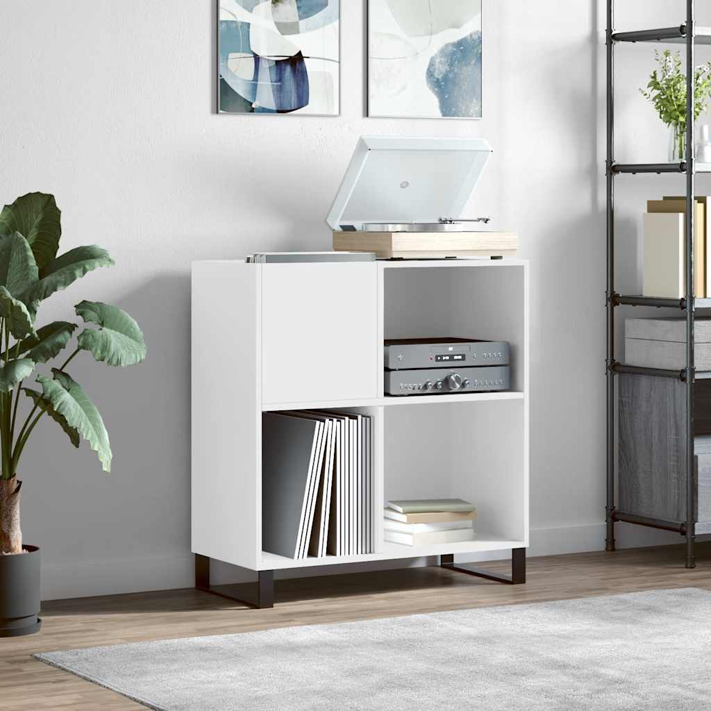 vinylskab 84,5x38x89 cm konstrueret træ hvid
