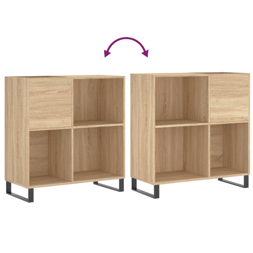 vinylskab 84,5x38x39 cm konstrueret træ sonoma-eg