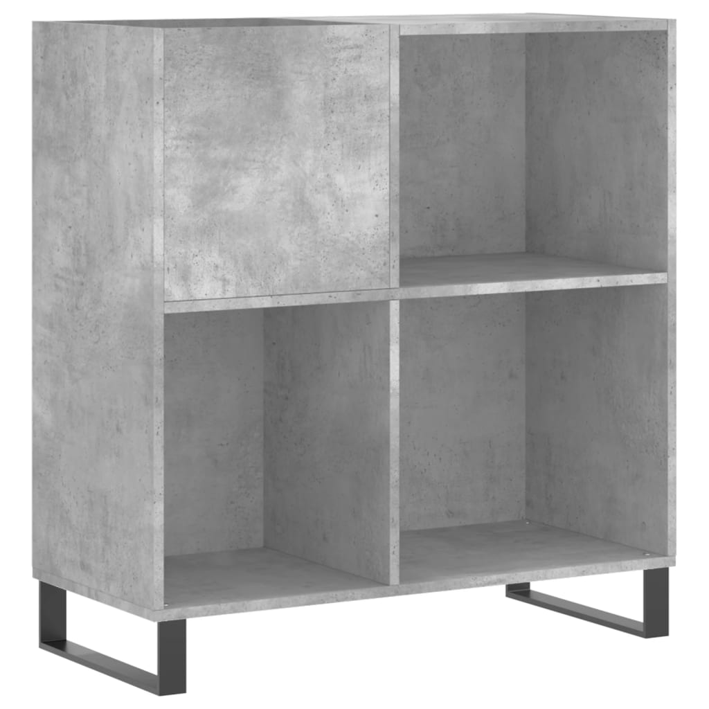 vinylskab 84,5x38x89 cm konstrueret træ betongrå