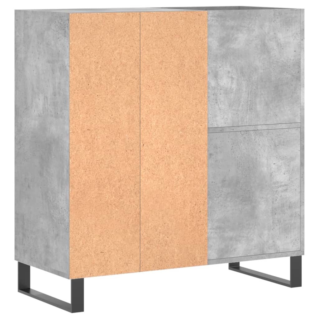 vinylskab 84,5x38x89 cm konstrueret træ betongrå