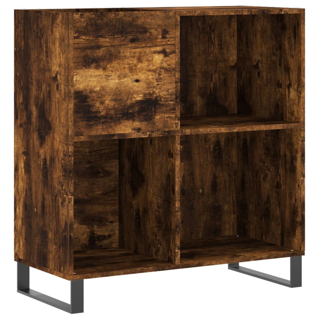 vinylskab 84,5x38x89 cm konstrueret træ røget egetræsfarve