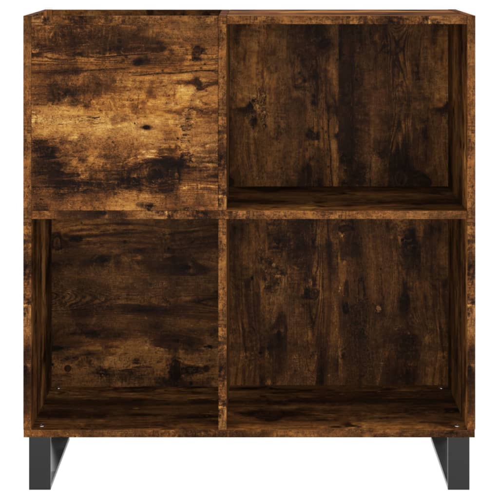 vinylskab 84,5x38x89 cm konstrueret træ røget egetræsfarve