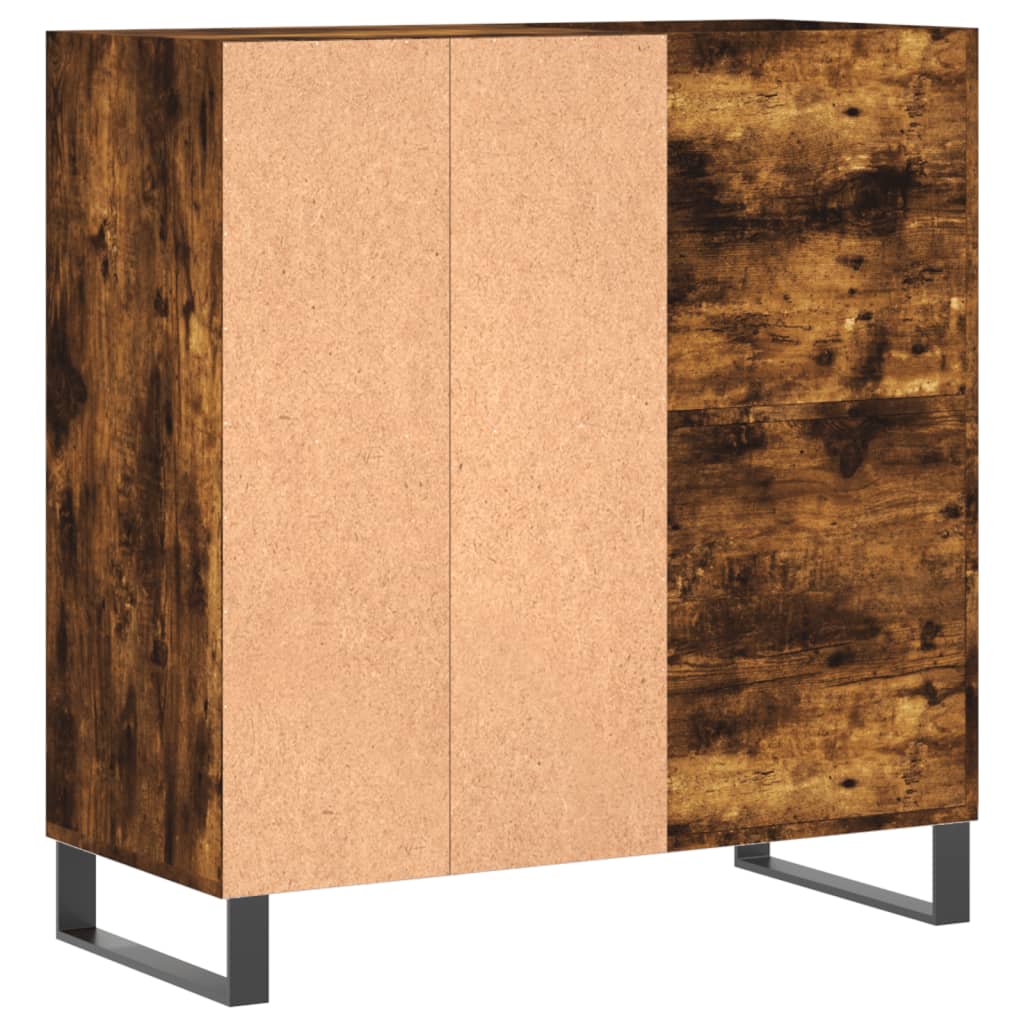 vinylskab 84,5x38x89 cm konstrueret træ røget egetræsfarve